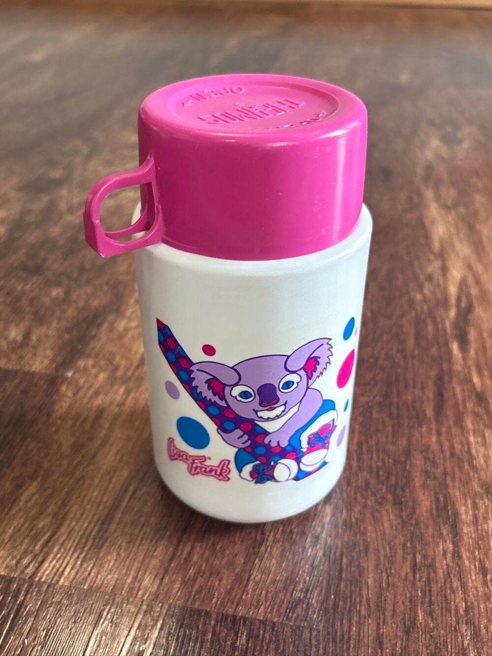 Vintage Lisa Frank Plastic Thermos Koala Graphic Collectible